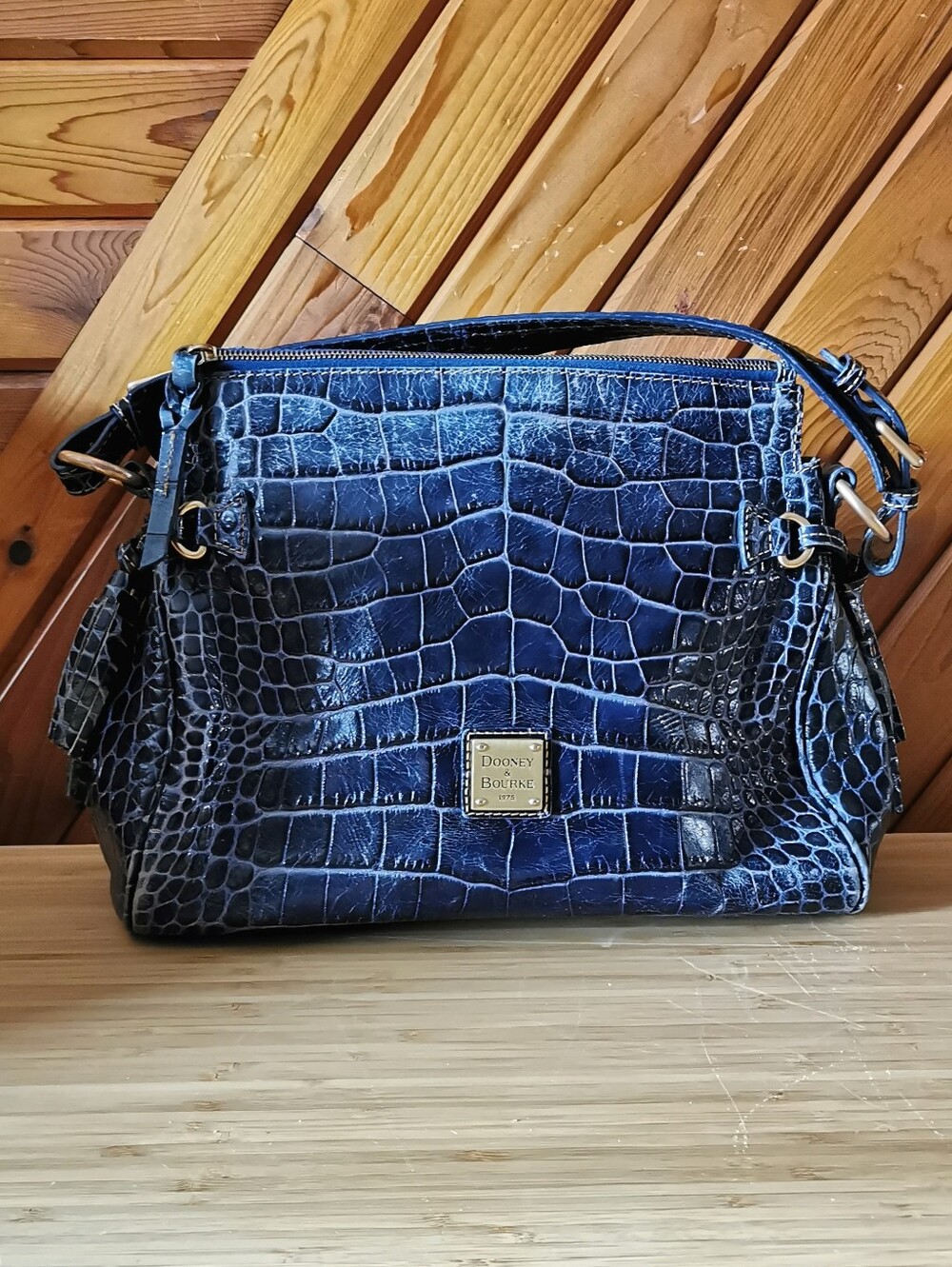 Dooney & Bourke Croco Fino Medium Gracie Hobo Bag